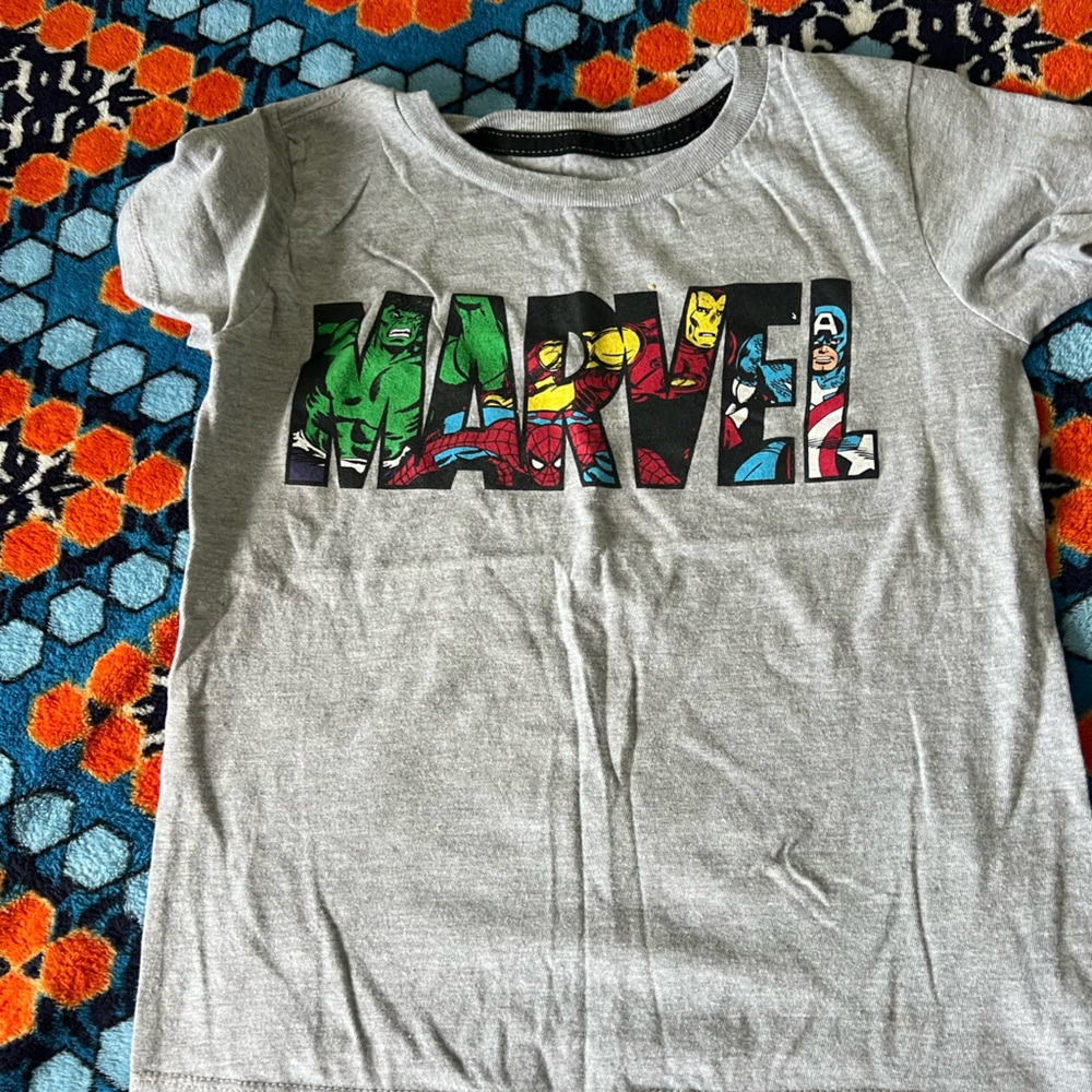 Disney Marvel Cotton Gray short sleeve Tee Boys
